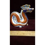 Royal Crown Derby large dragon paperweight with stopper with display box.