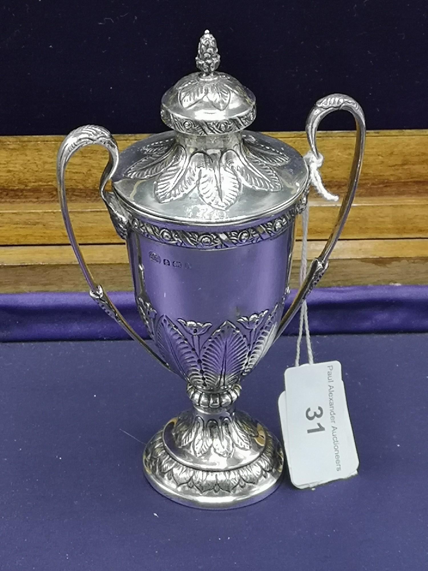 Silver Hall marked birmingham shooting trophy maker. Alexander Clark & Co Ltd 127 grams.