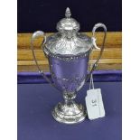 Silver Hall marked birmingham shooting trophy maker. Alexander Clark & Co Ltd 127 grams.