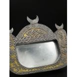 Vintage Arabic brass small mirror.