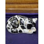 Royal Crown Derby Misty Kitten Collectors Guild paperweight with Gold stopper Boxed.