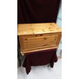 Solid Pine Blanket Box on Bun Feet