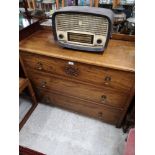 1900s 3 drawer chest with heavy brass handles.