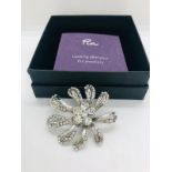 Designer magnetic rhinestone brooch new in box.