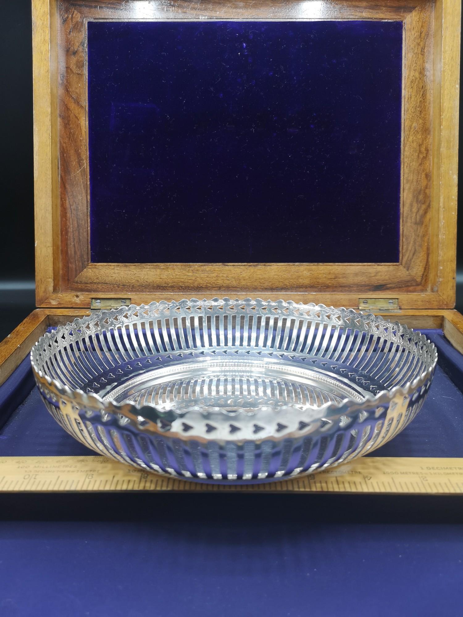 Large silver Hall marked chester pierced bowl markers Cc. 380 grams.. Approximately 22 cm in length. - Image 3 of 4