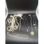 Lot of various jewellery includes pearl necklaces etc.