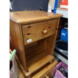 Pine bed side cabinet.