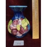 Early Moorcroft Anemone Pattern Vase Impressed Mark And Sticker 13cm