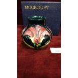 Stunning Moorcroft Vase In Art Deco Style Floral Design