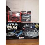 Large star wars galatic empire star destroyer, star wars diecast tie fighter together with micro