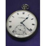 Silver Hall marked kays master piece pocket watch in working order.
