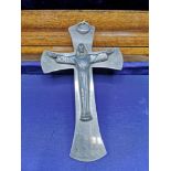 Large silver 925 priests Cross with Christ on Cross to front 123 Grams.