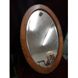 Victorian oak mirror.