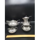 Craftsman sheffield pewter 4 piece hammered tea set