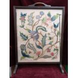 Fire screen tapestry signed by Alison grieve Moffat dated 1939.