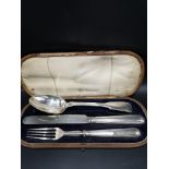 Victorian silver Hall marked christening set. 121 grams.