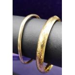 2 9ct rolled gold bangles 16 Grams.