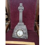 Scottish Celtic stone Cross mantle clock.