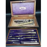 Antique engineer's Drawing set in fitted case.
