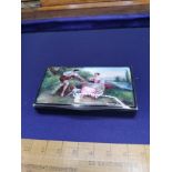 Early 1900s Stunning Hand Painted and Enamelled ladies travelling compact.