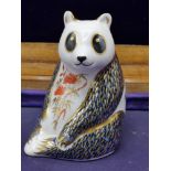 Royal Crown Derby large panda paperweight with stopper.