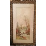 Large victorian pastel by William Hendry Chandler. Depicting River and countryside scene.