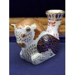 Large Royal Crown Derby Imari pattern bison candle stick.