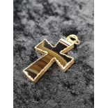 Gold banded agate cross.