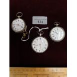 3 Silver Hallmarked Pocket Watches.