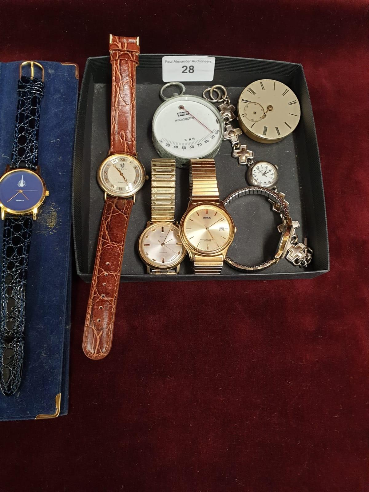 Assortment Wrist Watches Pocket Watch Workings and Face Hygrometer ect.