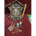 Vintage Cuckoo Clock Possibly Black Forest Needs Attention