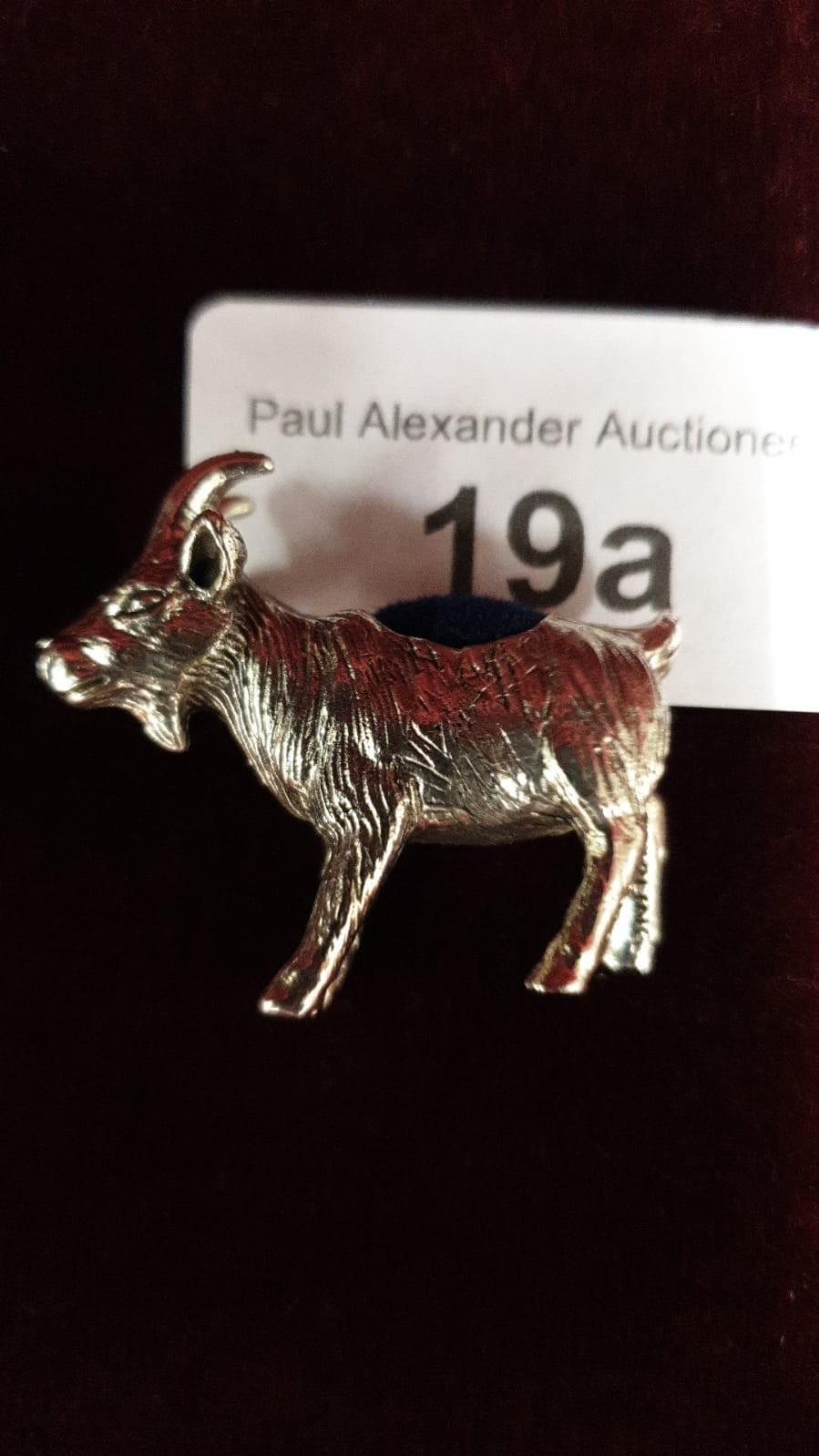 Rare Silver Goat Pin Cushion 925 - Image 2 of 2