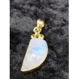 blue moonstone fancy cabochons cut pendant.