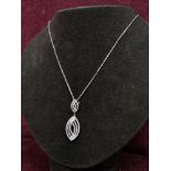 Silver 925 Italy chain set with silver pendant with cubic zirconia stones.