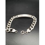 Heavy silver I'd bracelet. Makers tas. 35.86 grams..