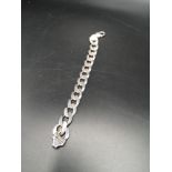 Heavy thick silver Hall marked curb bracelet. 41.17grams. Marked 925.