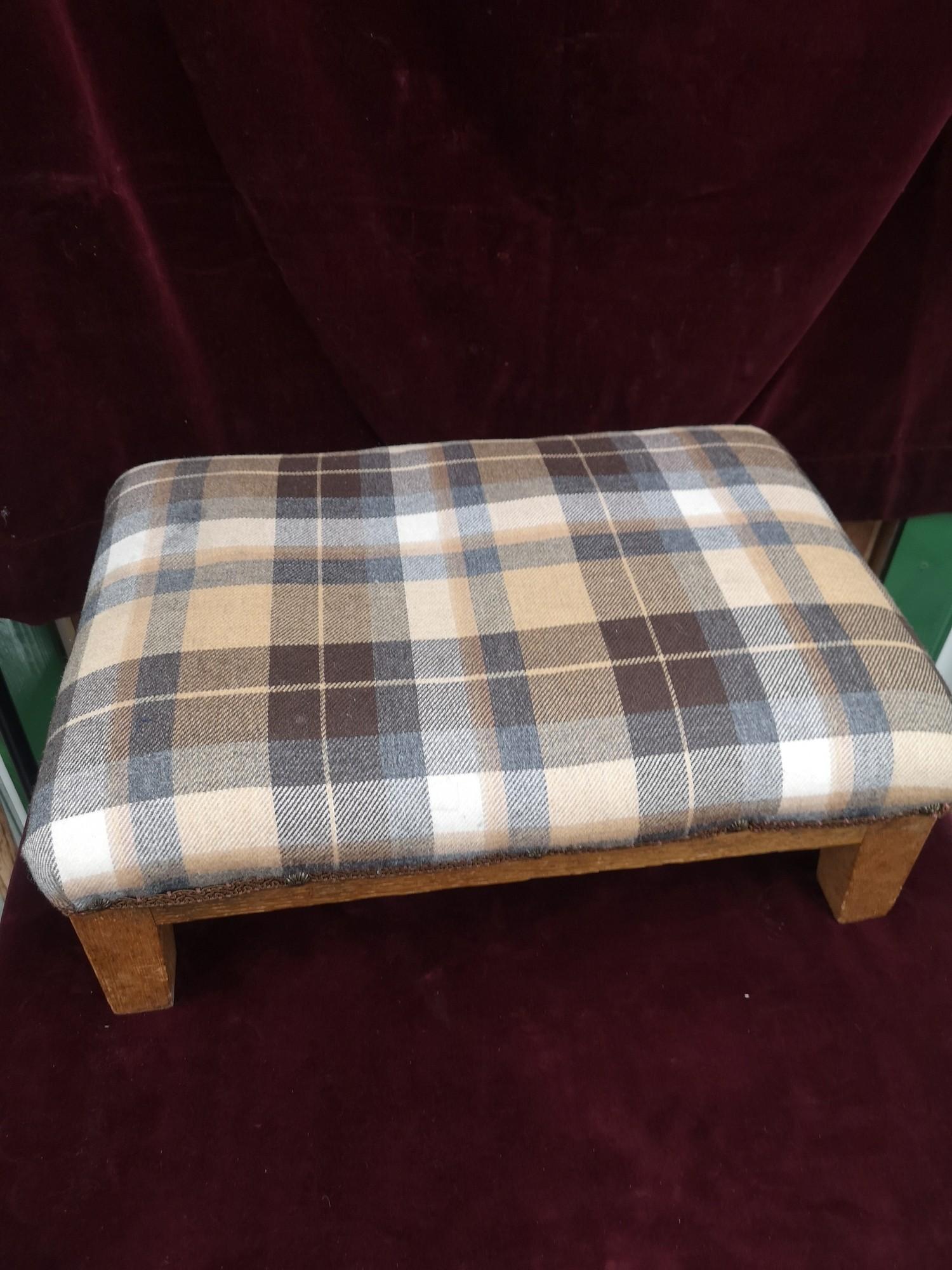 Tartan topped upholstered stool. - Image 3 of 3