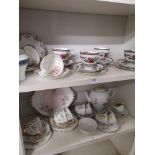 2 shelfs of tea wares to include royal Albert Braemar Tea wares.