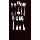 Set Silver Hallmarked Serving Forks In Deco Form 300 Grams