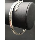 Silver 925 ladys Silver Diamond cut bangle / bracelet .