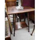 Antique arts and craft two tier table.