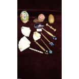Selection Of Oddities Pin Cushion, Sewing Bobbins Shell Snuff, Ladies Dance Cards.