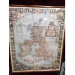 Large framed antique map.