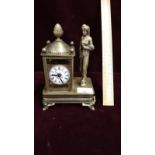 German Brass Mantel Clock With Dancing Revolving Lady Musical Beethoven,s Fur Elise Working