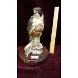 Stunning Limited Edition Doulton Peregrine Falcon Signed By Artist On Wooden Plinth 11inches tall