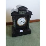 Victorian slate mantle clock. Battery operated.