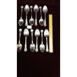 12 Heavy Silver London Dessert Spoons Kings Pattern 736 Grams Maker A Haviland Nye