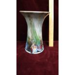 Large Stunning Hand Painted Scottish Highland Pottery Vase 22cm High Signed