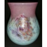 Scottish Monart vase with multiple colouration swirls 18cm High 16cm Diameter.