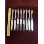 8 Large Sterling Silver Handled Dinner Knifes